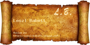 Leszl Babett névjegykártya